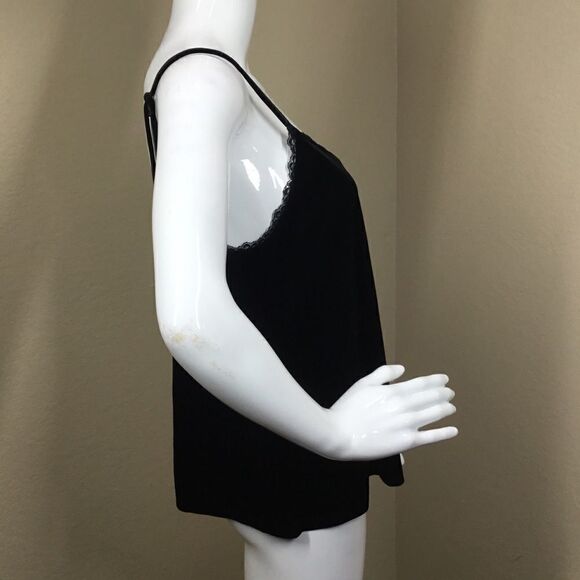 Ultra Flirt Lace Scoop Neck Velour Tank Top (C1) - Picture 3 of 6